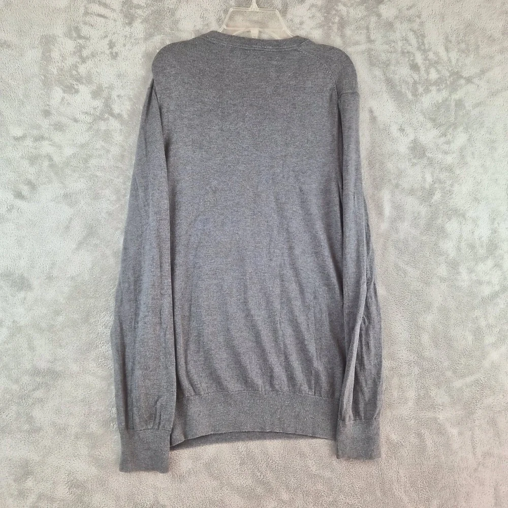Banana Republic Mens Gray Silk Cashmere Cotton V Neck Luxury Blend Sweater M